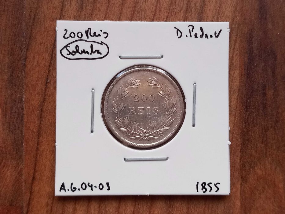 Moeda 200 Reis 1855 D. Pedro V - Soberba!