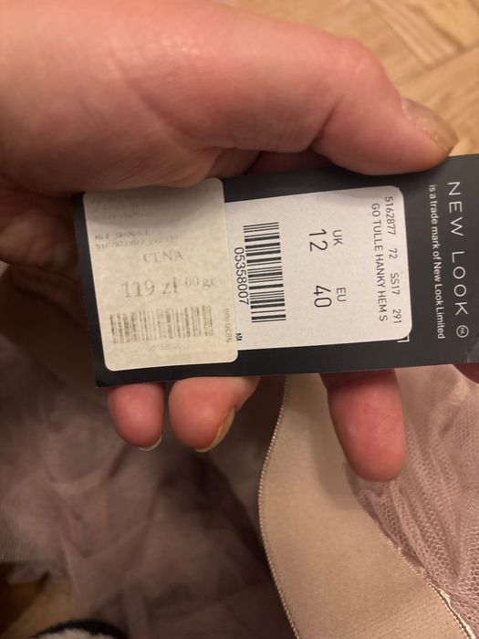 Tiulowa spódnica brudny róż M gumka w pasie, new look