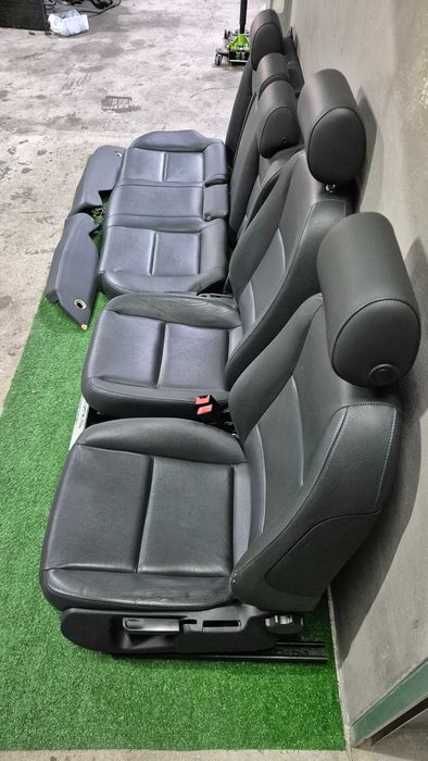 Bancos Audi A4 B6 B7 Avant pele preta originais OEM completos com airbags  - EXCELENTE ESTADO*