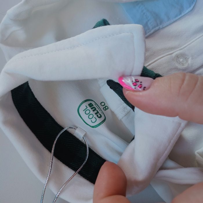 Bawełniane body niemowlęce r80 z muchą