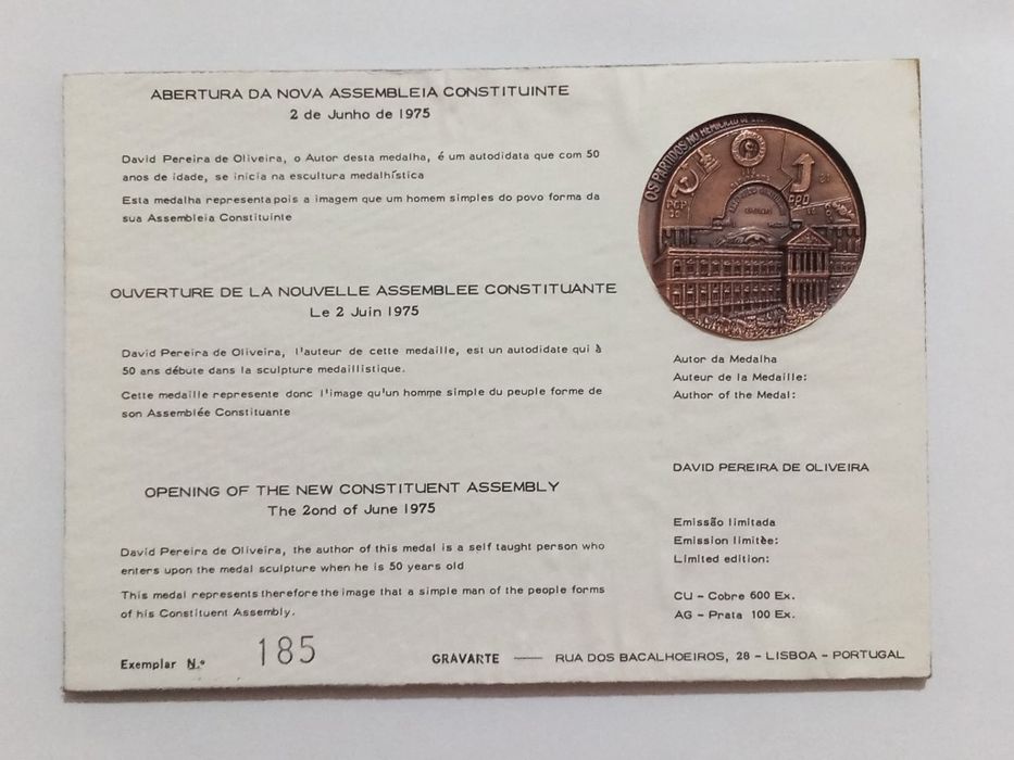 Filo-Medalhística - Assembleia Constituinte