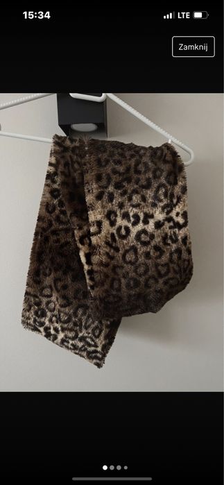 Ciepły komin szalik miękki i przyjemny panterka