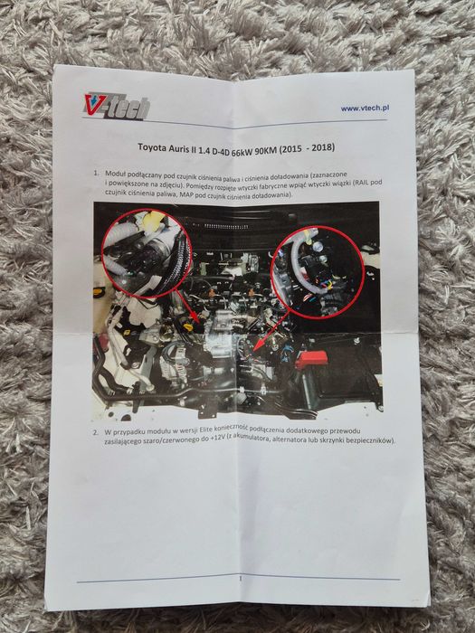 PowerBox V-tech, chiptuning Toyota Auris II 1.4 D4D komplet