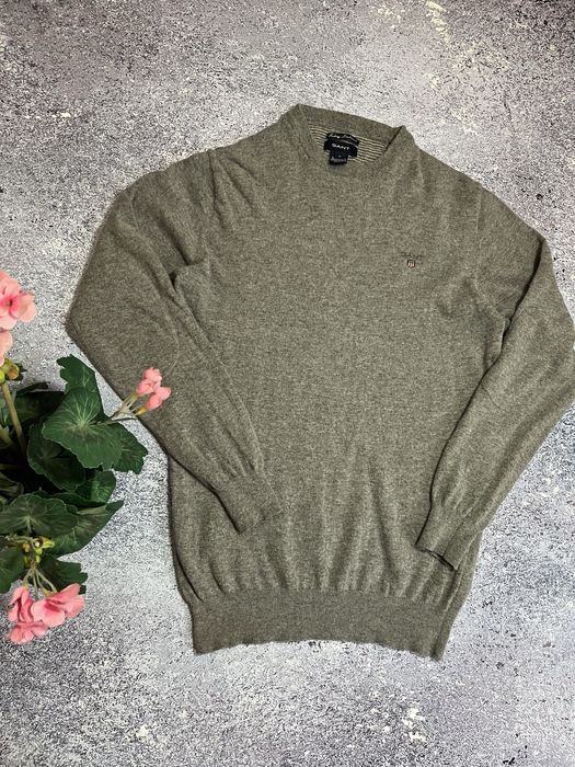Серый шерстяной свитер кофта мужская Gant (Оригинал)