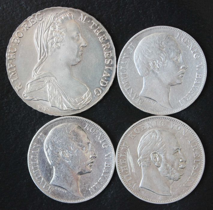 монета 1 талер 1780,1858,1859,1871 года