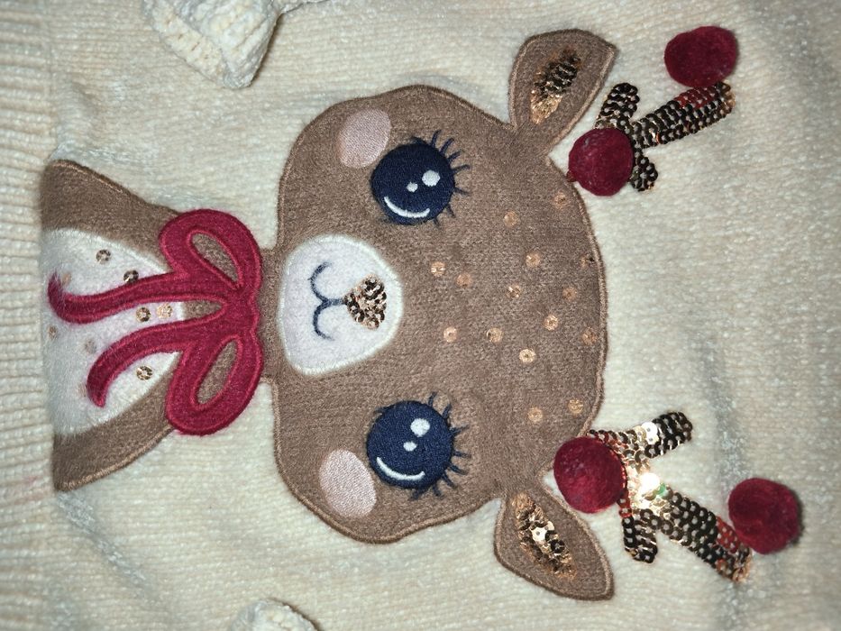 Новорічний светр кофтинка для дівчинки 110 см 5 рок новогодний свитер