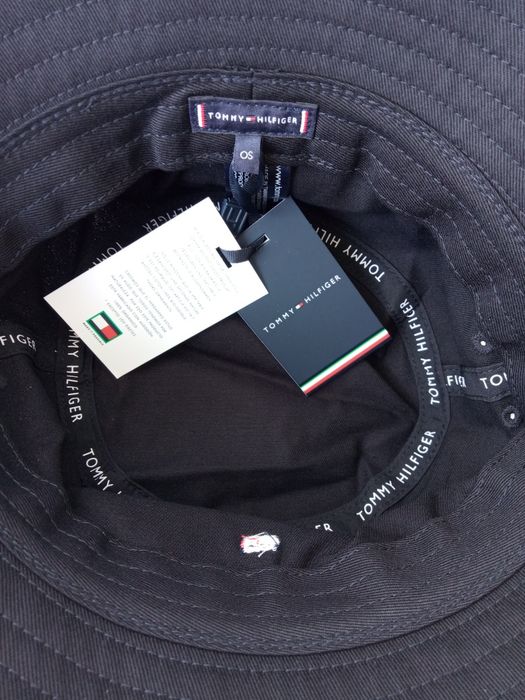 Nowy oryginalny kapelusz bucket hat Tommy Hilfiger czarny bawełna