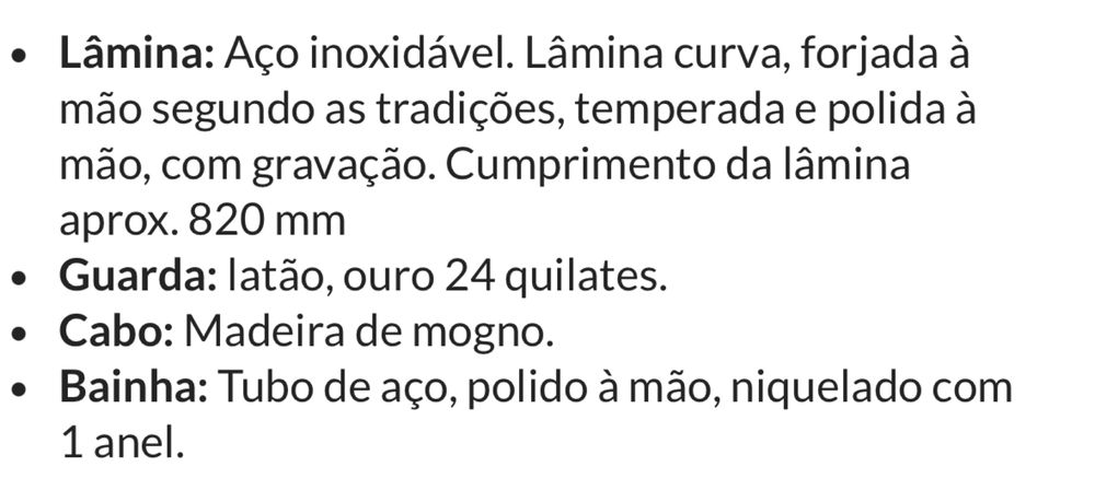 Espada Oficiais Generais