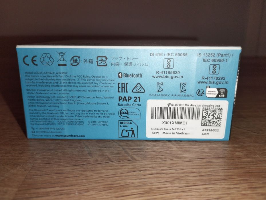 Наушники TWS Anker SoundCore Space A40  White