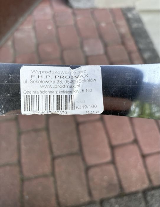 Obejma ścienna z kołkiem wzmocniona kwas