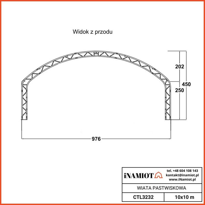 NOWA Wiata pastwiskowa 10x10m, Ocynk, plandeka PVC namiot