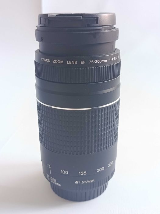 Canon 1300D + 18-55 mm + 75-300 mm.