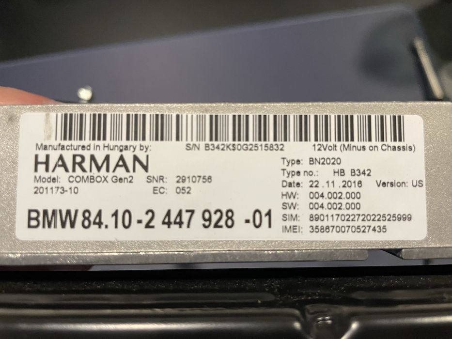 BMW Combox Gen2 BN2020 de 2016