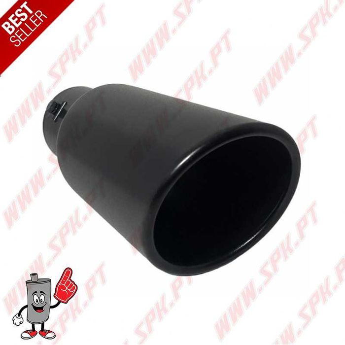 Ponteira de Escape Inox Black Edition - Redonda 90mm - Nova