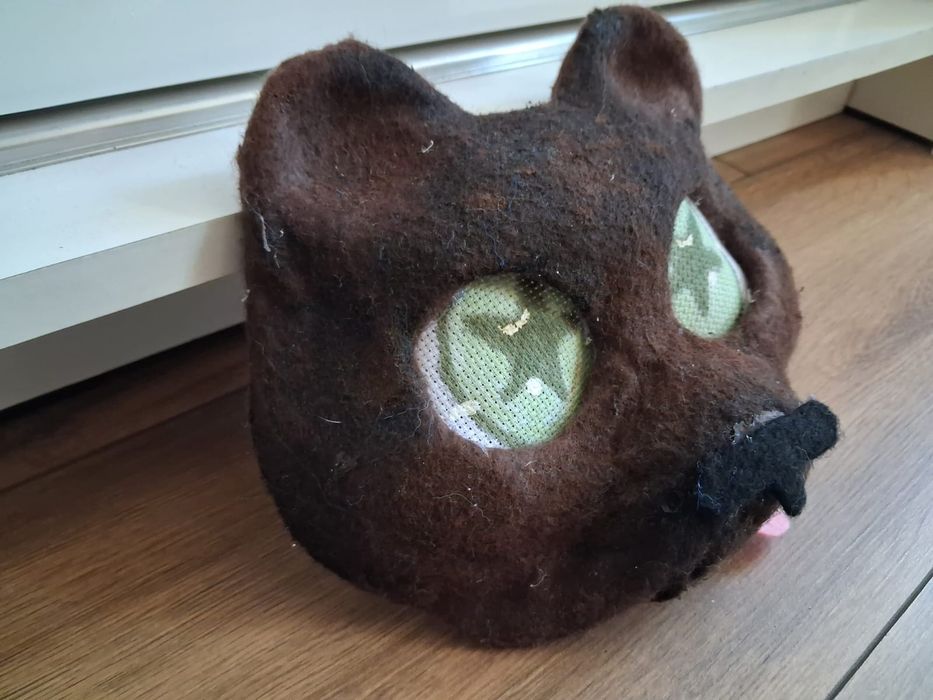 Maska halloween pies kot miś niedzwiedz therian furry
