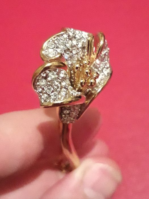 Редкая брошь цветок заколка украшение бижутерия стразы