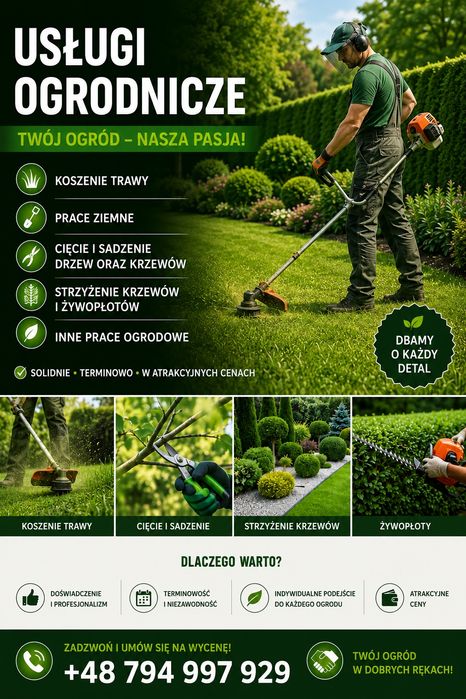Usługi  ogrodnicze oraz prace porządkowe