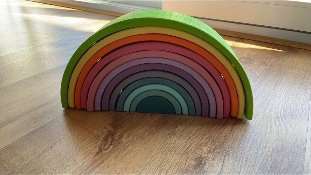 Drewniana tęcza Montessori 12 elementów
