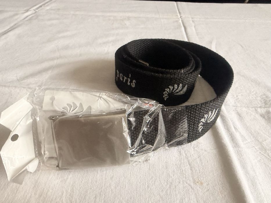 NOWY Pasek Parciany Colleto Paris 116cm Logo Streetwear Y2K Klamra