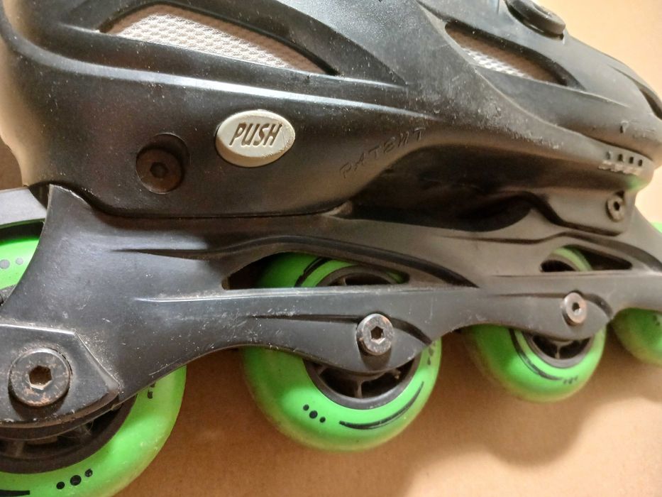 Patins em Linha Auchan verde+preto, compatíveis c/ n.º calçado 38 a 41