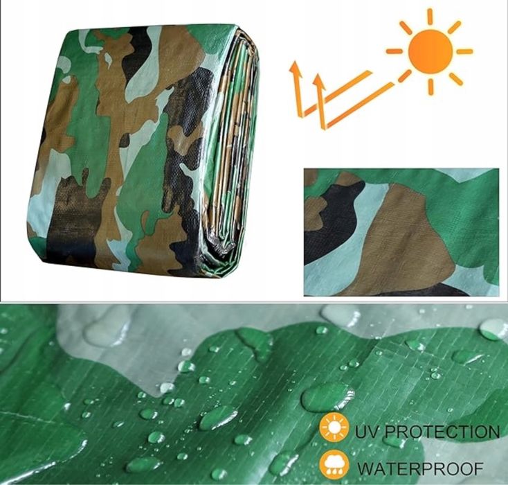 Tarp Namiot Płachta Dach Turystyczny Wodoopodrny 3x2 Survival Plandeka