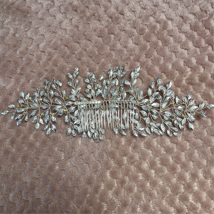 Duża ozdoba do włosów kryształki ślub