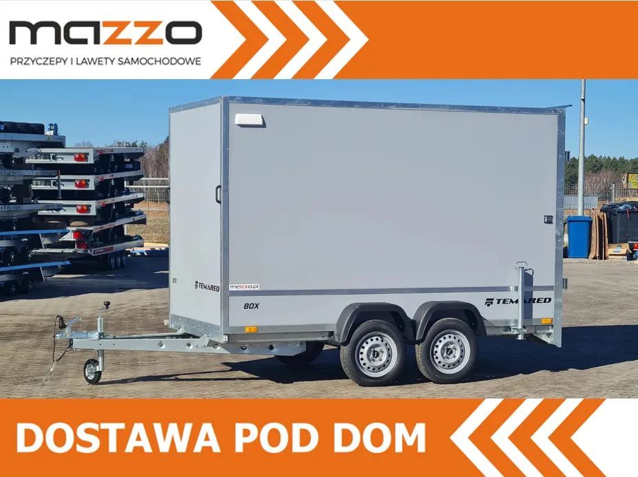 TEMARED Dostawa przyczepa kontener, furgon, box 300x150x180cm DMC 750kg, KATEGORIA B, podpory tylne  DMC 750kg! Kontener Furgon! KATEGORIA B, 300x150x180