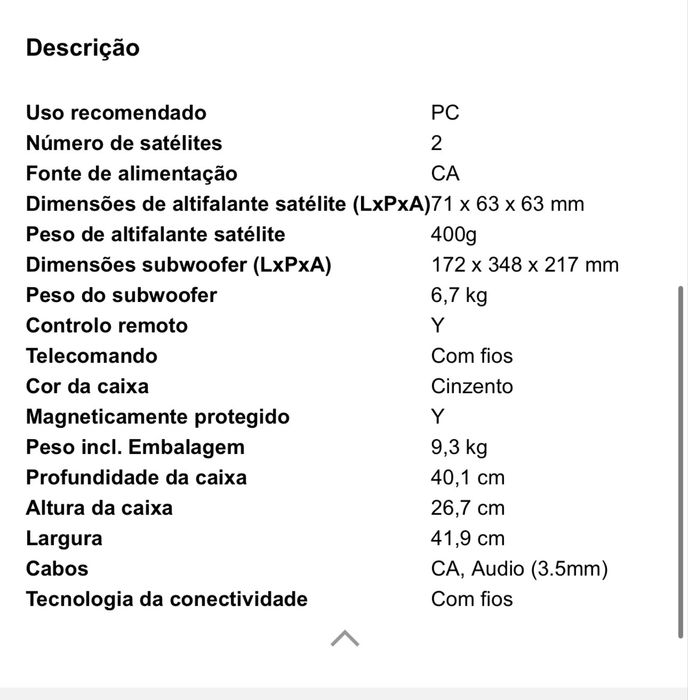 Colunas Bose Companion 3 II 2.1