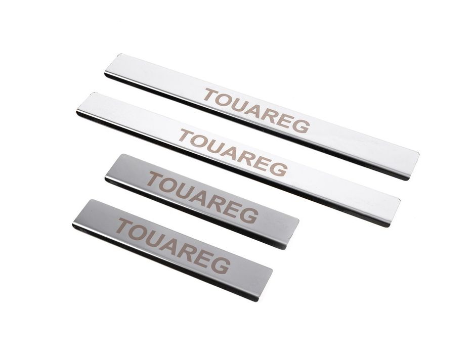 Volkswagen Touareg 2002-2010 рр. Накладки на дверні пороги Carmos V1 (4 шт, нерж.)