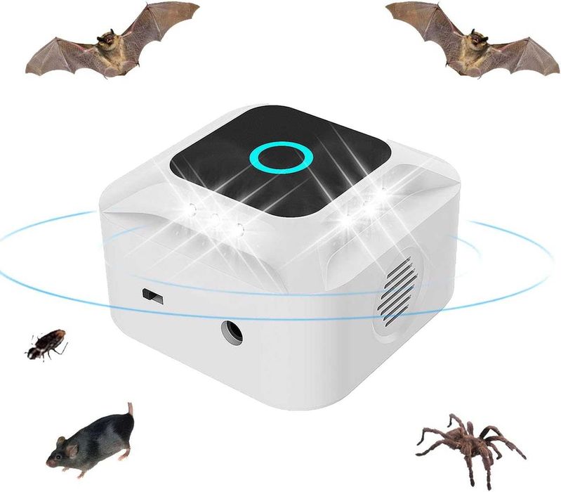 Ultradźwiękowy odstraszacz myszy gryzoni zasięg 300m² szczurów mrówek
