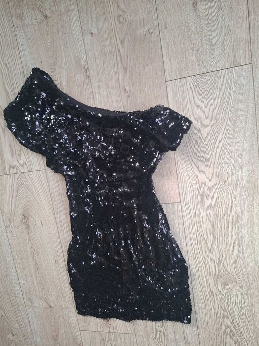 Mohito S36 cekiny SYLWESTER sukienka czarna