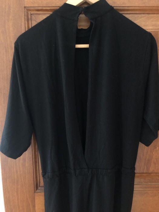 Dr. Denim czarny kombinezon z odkrytymi plecami