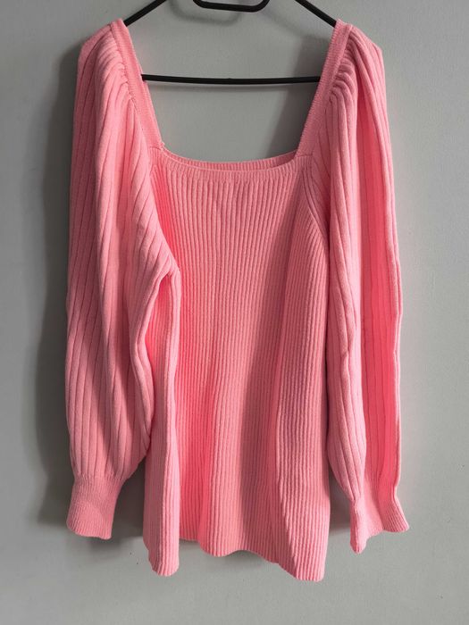 Długi różowy sweter sweterek L/XL 40/42