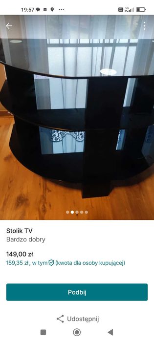 Stolik TV szklany