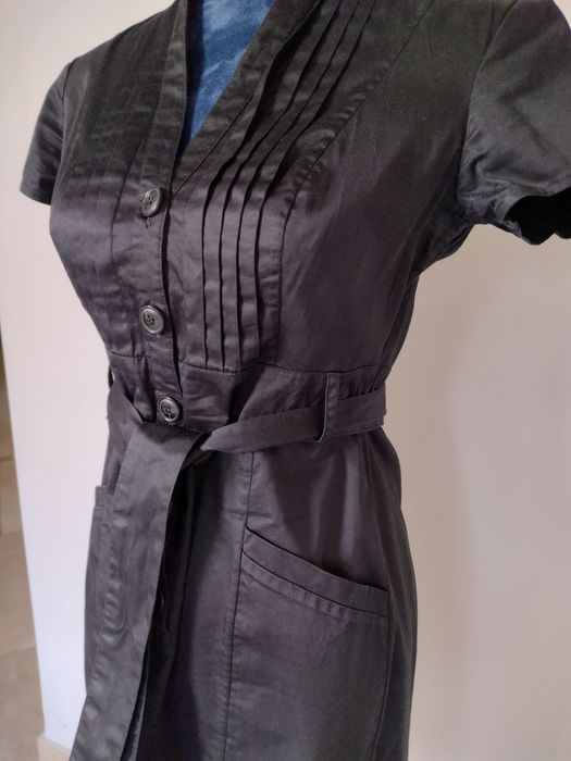 Czarna sukienka typu szmizjerka H&M , stan bdb, r. 36