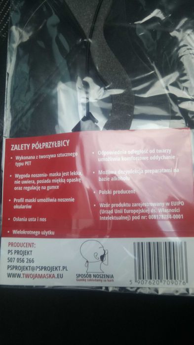 Przyłbica półprzyłbica ochronna