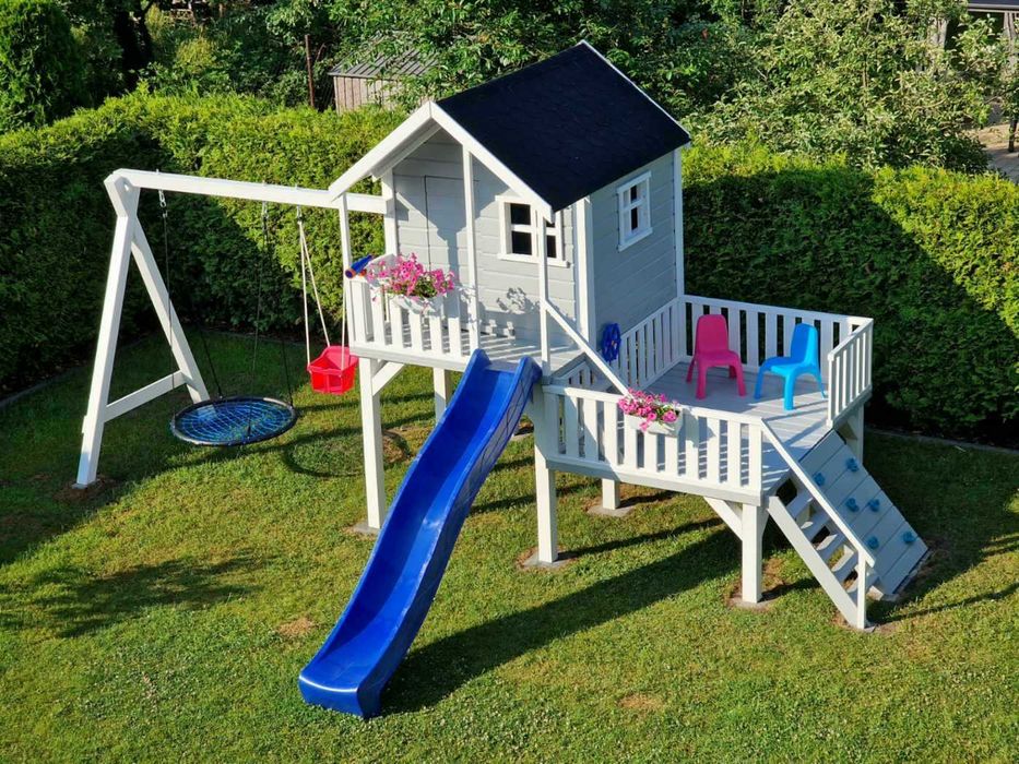 Plac Zabaw Drewniany domek dla dzieci kantówka 10x10