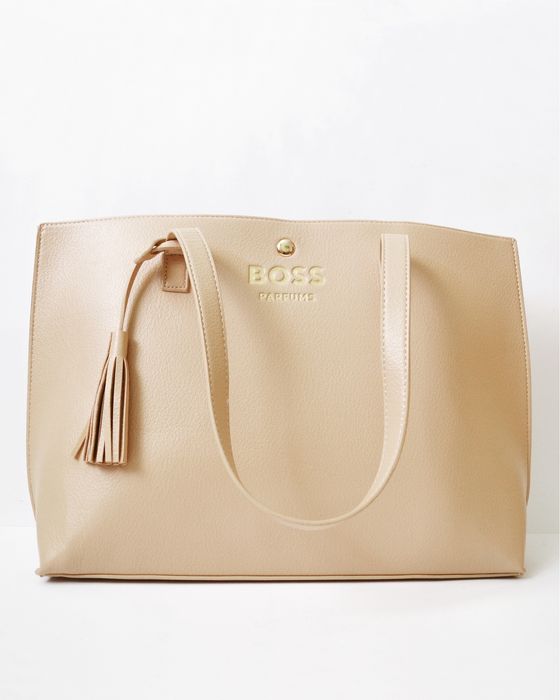 Брендова оригінальна нова бежева сумка шопер BOSS