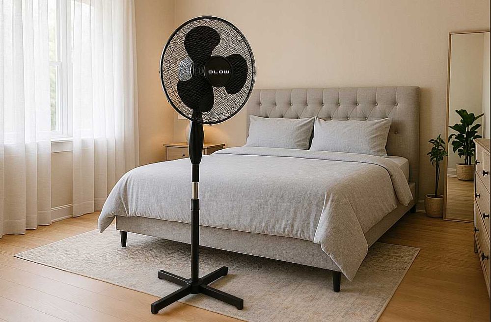 wiatrak wentylator podłogowy stojący regulacja oscylacja cichy 55w