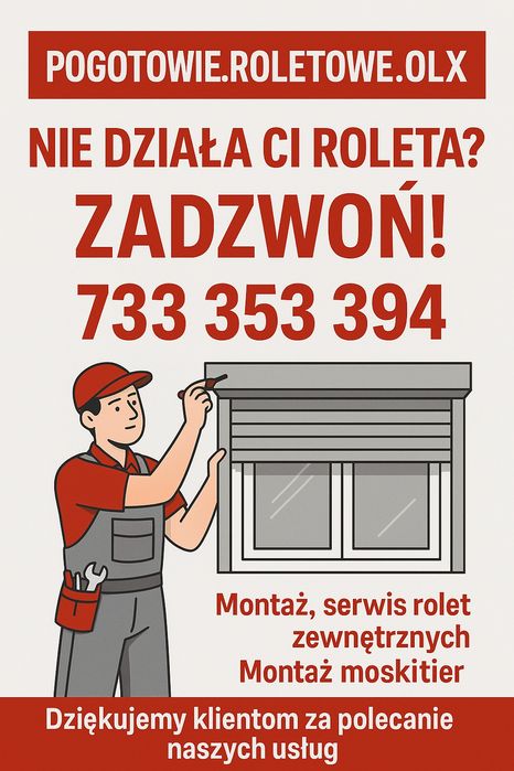 Serwis  rolet zewnętrznych Regulacja okien Moskitiery