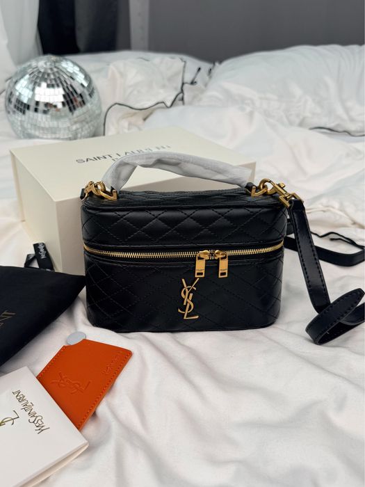Сумка YSL Yves Saint Laurent Gaby Vanity Bag біла, чорна