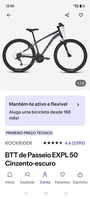 Bicicleta BTT ROCKRIDER Decathlon como nova
