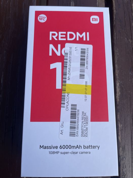 Nówka sztuka Redmi Note 15   Okazja. Nie używany data zakupu 14.09.26