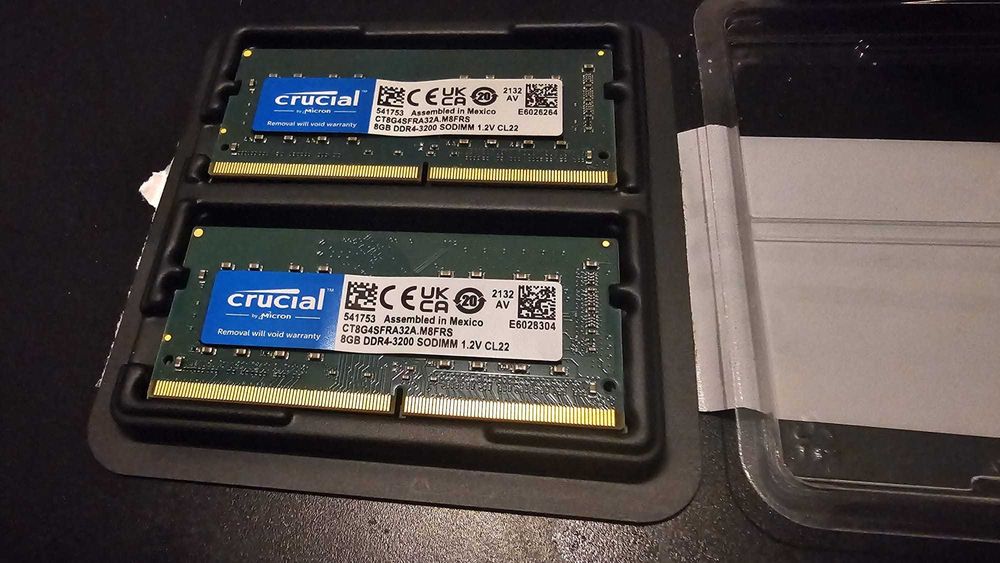 Memória RAM Crucial 16GB Kit (2x8GB) DDR4 3200MHz CL22 2Rx8 SODIMM