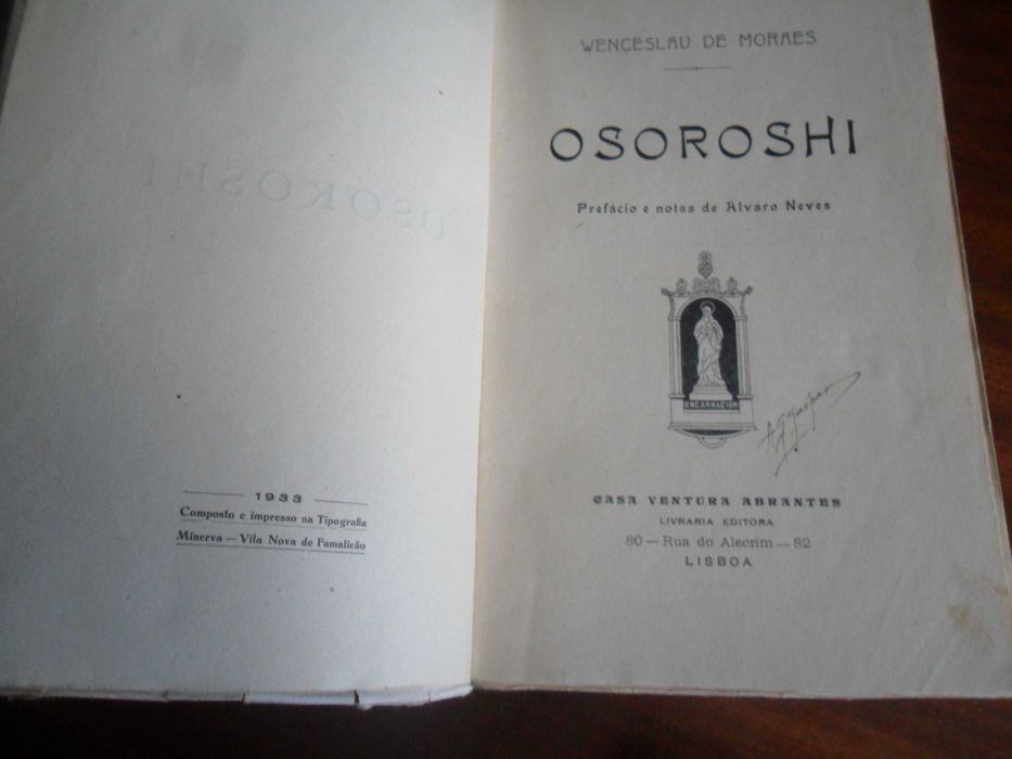 "OSOROSHI" de Wenceslau de Moraes - 1ª Edição de 1933