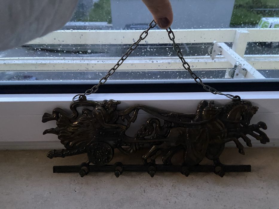 Cavalo com carrocha para colocar panos