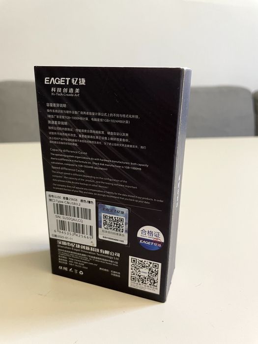 Pendrive EAGET 256GB USB 3.2 / USB-C – Szybki Solid State Flash – NOWY (3035)