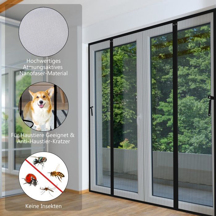 Moskitiera na drzwi balkon taras montaż bez wiercenia 152x205 cm