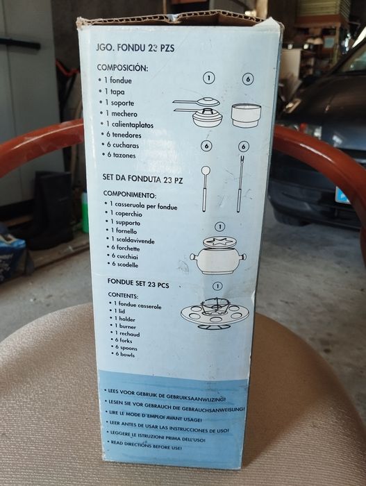 Set Fondue 23 peças branco usado 1 vez
