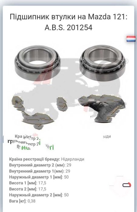 Подшипник ступицы Mazda 121